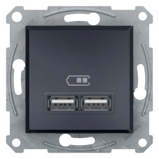 Розетка USB Schneider ASFORA 2-на 1А антрацит