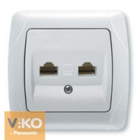 Розетка комп'ютерна VIKO Carmen 2-а біла/крем