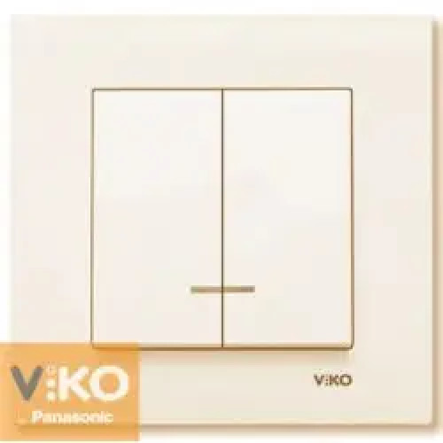 Вимикач VIKO Karre 2-кл вбудований з підсвіткою білий/крем