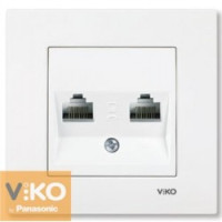 Розетка комп'ютерна 2-а VIKO Karre білий/крем
