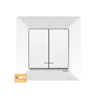 Вимикач VIKO Meridian 2-кл вбудований з підсвіткою білий/крем