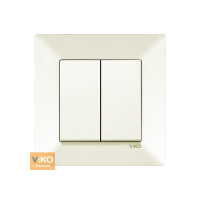 Вимикач VIKO Meridian 2-кл вбудований білий/крем