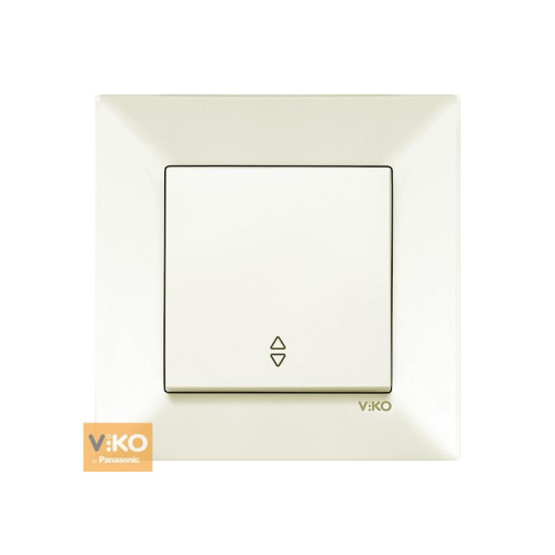 Вимикач VIKO Meridian 1-кл вбудований прохідний білий/крем