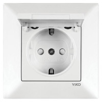 Розетка VIKO Meridian 1-на з заземленням штепсельна білий/крем