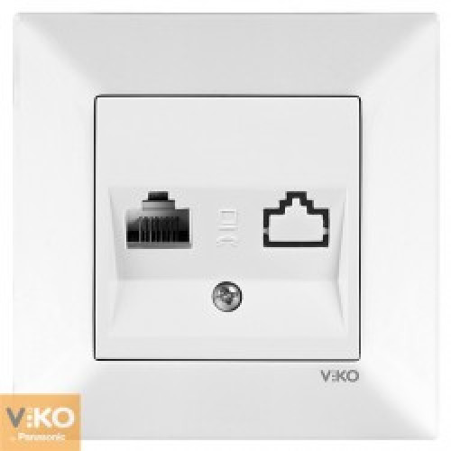 Розетка комп'ютерна 1-а VIKO Meridian білий/крем