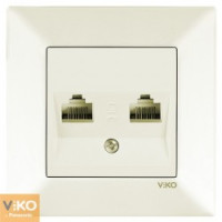 Розетка компьютерная VIKO Meridian 2-я  белая/крем
