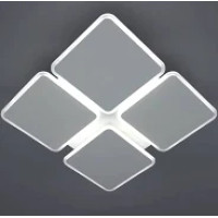 Управляемая светодиодная люстра  AERO square 70W 4S-ON/OFF-455х455х60-WHITE/WHITE-220-IP20