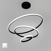 Керована світлодіодна люстра LATTE 75W 3R-ON/OFF-600-1100-BLACK/WHITE-220-IP20