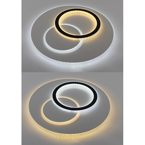 Керована світлодіодна люстра LORA DOUBLE 80W R-ON/OFF-460х65-WHITE/WHITE-220-IP20