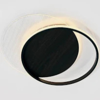 Керована світлодіодна люстра AMATO-60W-2R-APP-400x520x52-BLACK/WOOD/CLEAR-220-IP20 