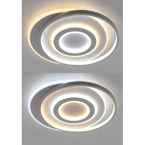 Kерована світлодіодна люстра GEOMETRIA ROUND 60W R-560x490x56-WHITE/WHITE-220-IP20 