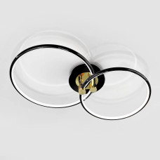 Керована світлодіодна люстра LUNE 48W-2R-APP-600x350x110-BLACK/GOLD/WHITE-220-IP20 