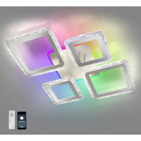 Управляемая светодиодная люстра OVAL ICE RGB 75W 5S-APP-725x500x93-WHITE/CLEAR-220-IP20 
