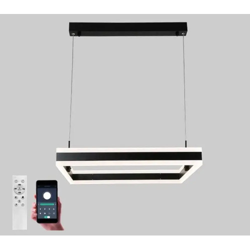 Керована світлодіодна люстра STELLA-100W-S-APP-500x500x1200-BLACK/WHITE-220-IP20 