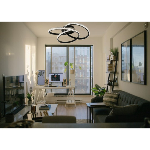 Керована світлодіодна люстра VITA 80W 3R-APP-500x130-BLACК/CLEAR-220-IP20