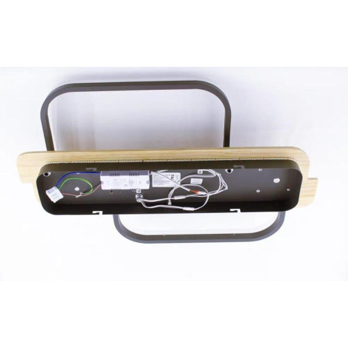 Керована світлодіодна люстра WOODY 95W-2SQ-APP-650x420x135-BLACK/WOOD-220-IP20 