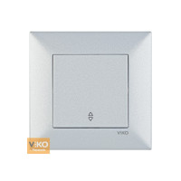 Вимикач VIKO Meridian 1-кл вбудований прохідний бронза/срібло