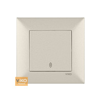 Вимикач VIKO Meridian 1-кл вбудований прохідний з підсвіткою бронза/срібло